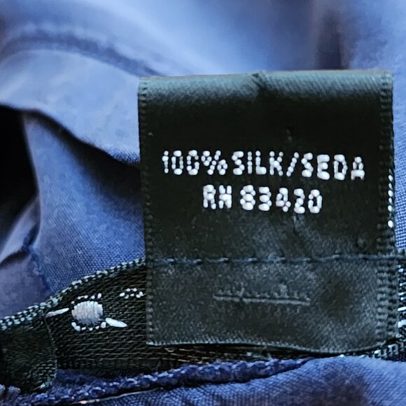 August Silk Dark Purple 100% Silk Ruffle Tuxedo Tank - Picture 6 of 6